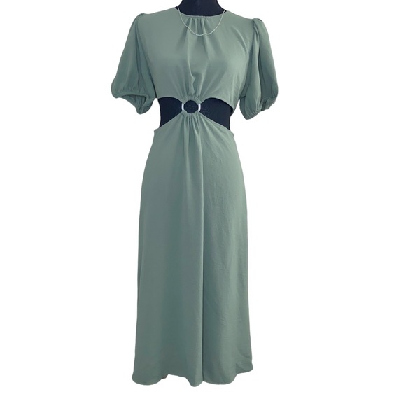 Zara Cut Out Bohemian Style Puff Sleeve Dress - Picture 15 of 15